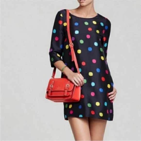 Kate Spade Belina Rainbow Polka Dot Shift Dress Size Small - Picture 1 of 11